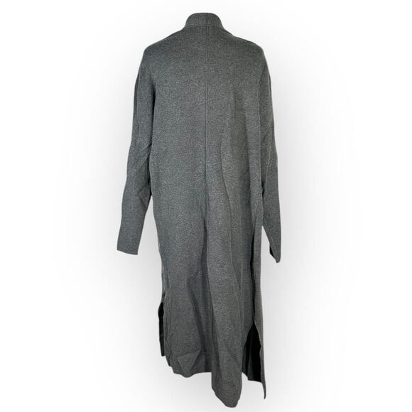 Banana Republic Duster Cardigan Women's Large Charcoal Gray Open Front Pockets - Picture 5 of 10